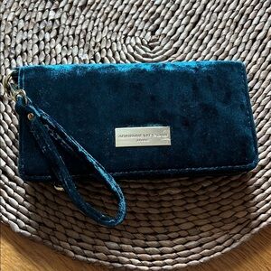 Adrienne Vittadini Deep Blue Velvet Wristlet